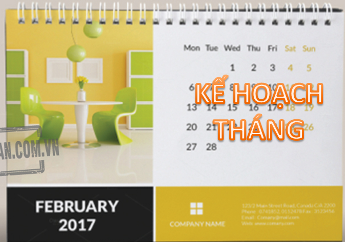 KẾ HOẠCH THÁNG 8 XH